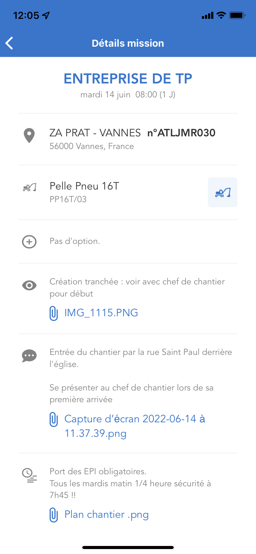 détail mission chantier