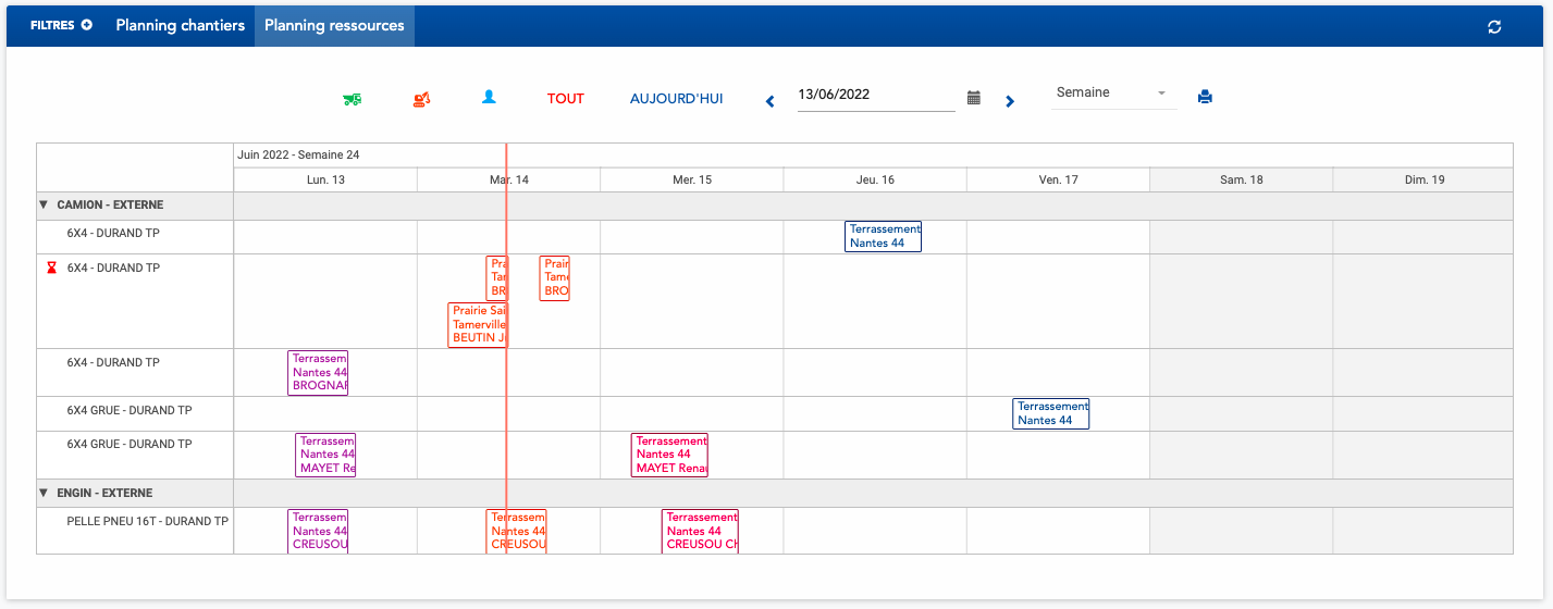 suivi planning ressources